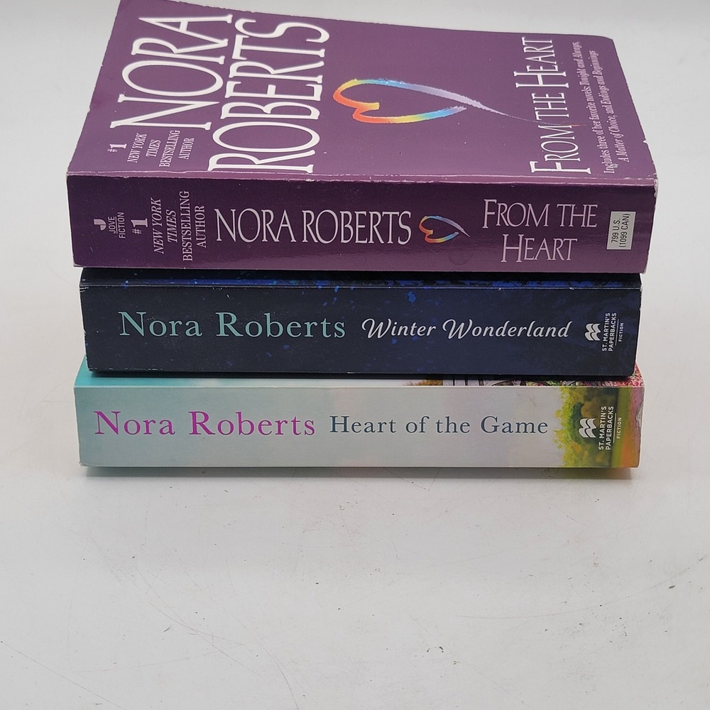 Nora Roberts Romance Novel Bundle 3 Paperbacks Heart of the Game Winter Good